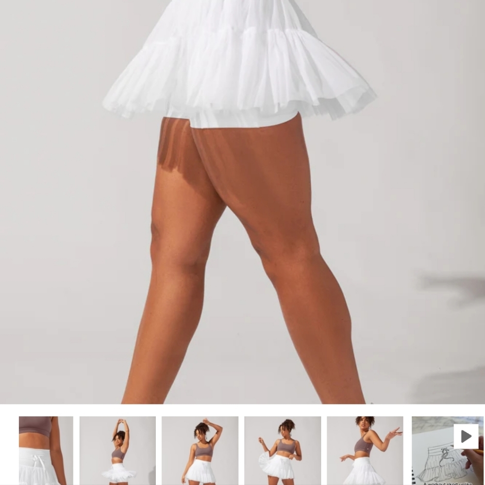 POPFLEX PIROUETTE SKORT Cool white Small
